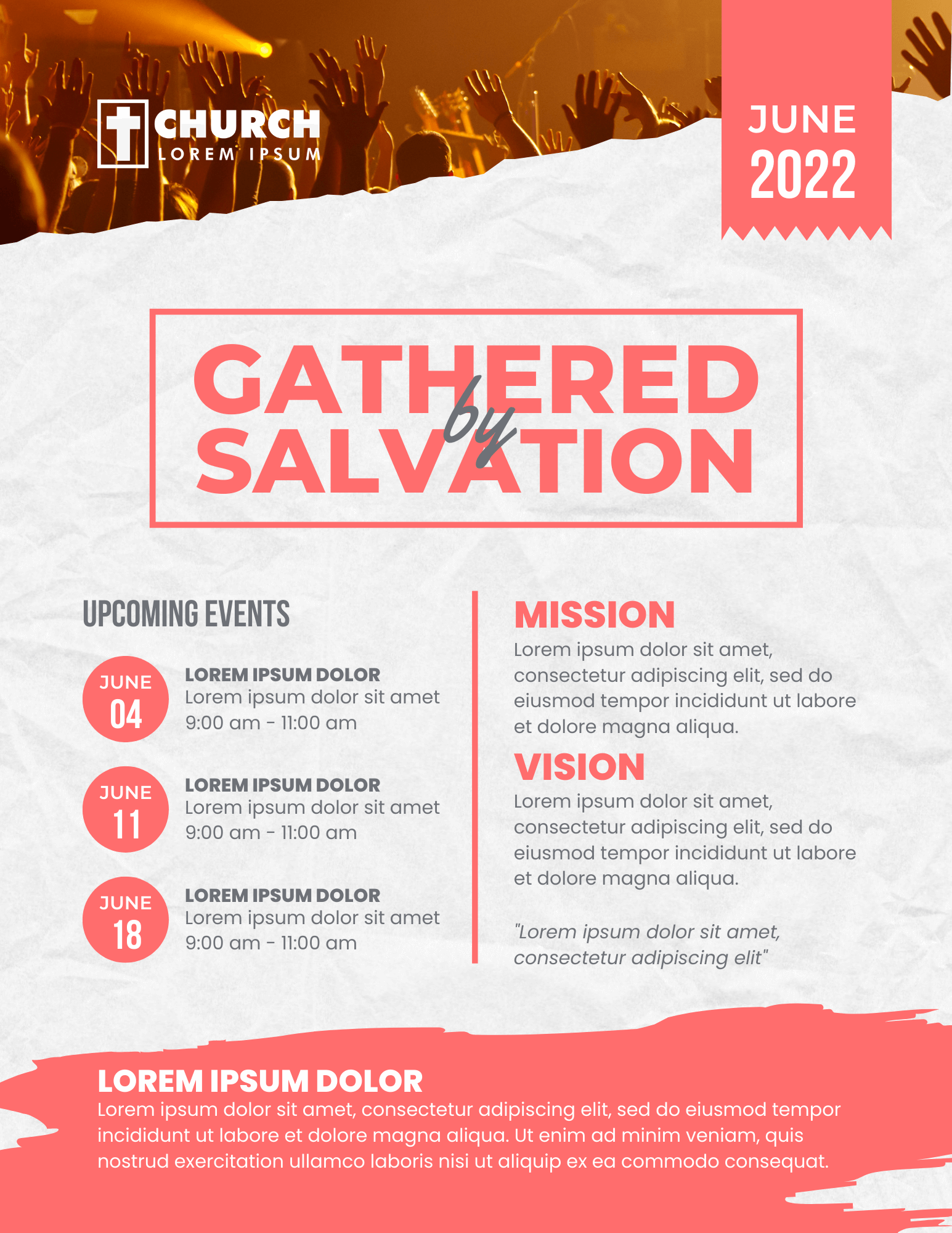Church Bulletin Template - Gather Salvation
