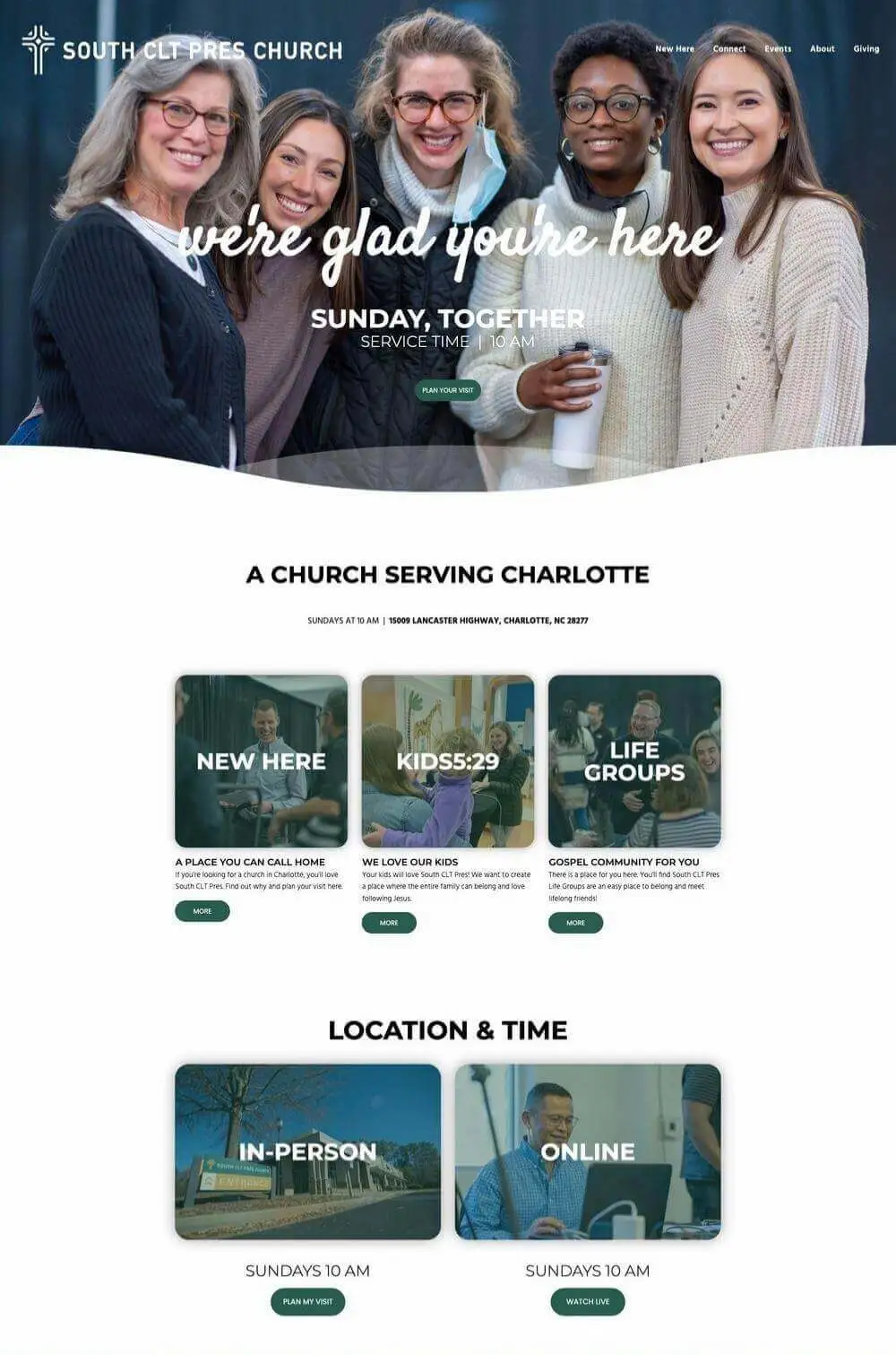 South CLT Press Church Website Designs Example